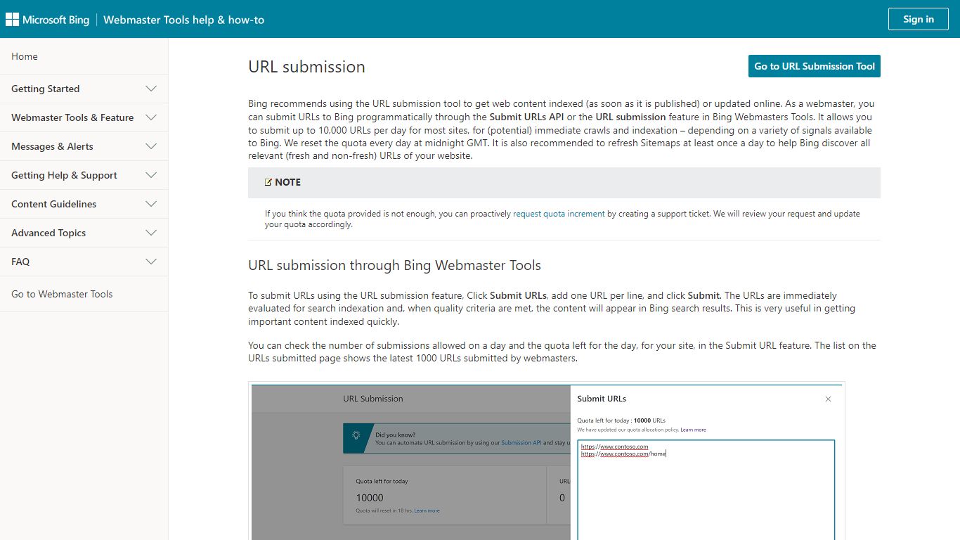 Bing Webmaster Tools